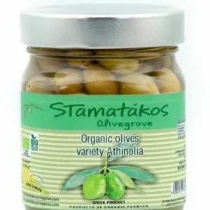 Masline verzi anthinolia cu cimbru si lamaie bio 290g Stamatakos Olivegrove