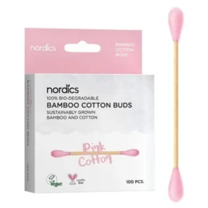 Betisoare din bumbac si bambus 100bucati - roz Nordics