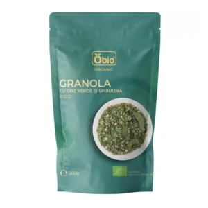 Granola cu orz verde si spirulina bio 200g Obio