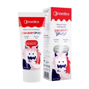 Pasta de dinti naturala pentru copii cu capsuni si probiotice 50ml Nordics
