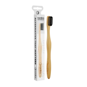 Periuta de dinti pentru adulti din bambus - gri Nordics