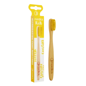 Periuta de dinti pentru copii din bambus +4 ani - galben Nordics