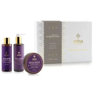 Set cadou ritual ayurvedic pentru par - sampon, balsam, masca Isha