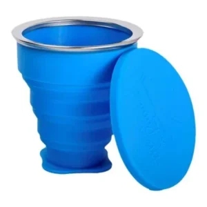 Pahar pliabil pentru igienizarea cupei menstruale albastru 225ml Me Luna