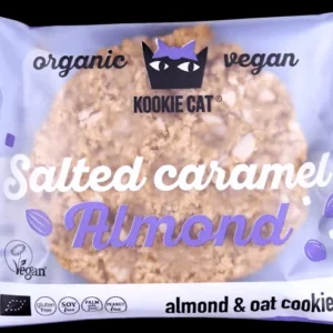 Cookie cu migdale si caramel sarat bio 50g Kookie Cat