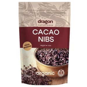 Miez din boabe de cacao criollo bio 200g Dragon Superfoods