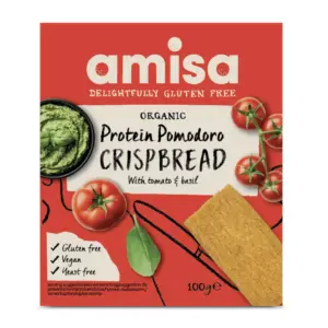 Crispbread cu rosii si busuioc bio 100g Amisa